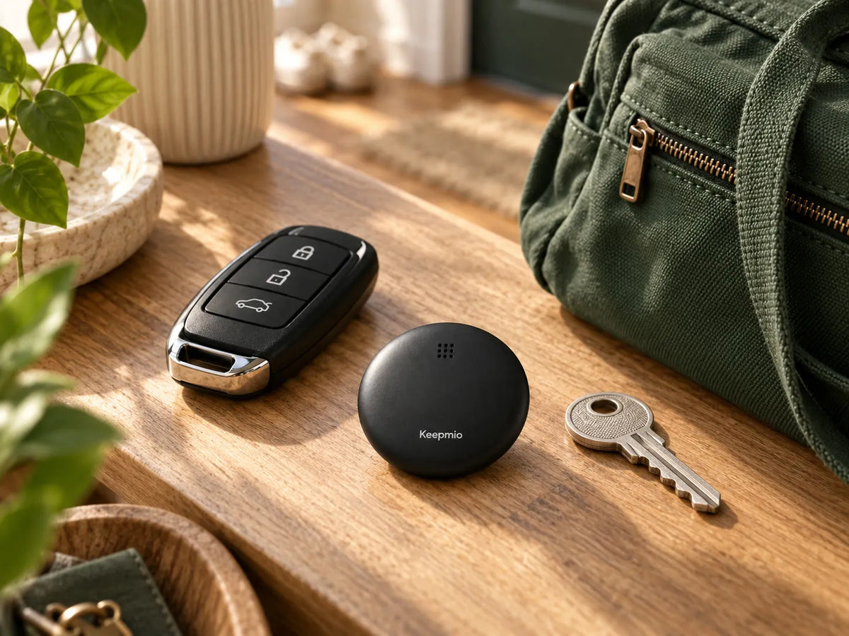 Keepmio Tag compact tracker with car and bag essentials